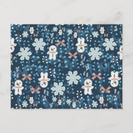 ポップでファンシーなホリデーシーズンのクッション ポストカード