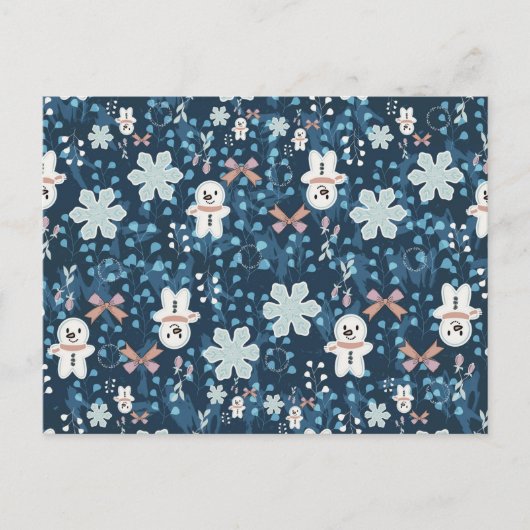 ポップでファンシーなホリデーシーズンのクッション ポストカード (正面)