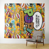 ポップで楽しいベイビーシャワーフォトブースの背景 タペストリー (インサイチュ(横))