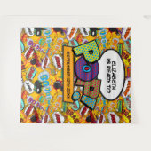 ポップで楽しいベイビーシャワーフォトブースの背景 タペストリー (正面(横))