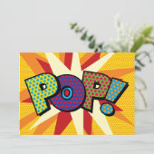 ポップで楽しいメッセージを伝えよう！ レトロスタイル 案内状 (スタンド正面)