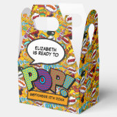 ポップで楽しい 現代のコミックスタイル ベビーシャワー フェイバーボックス (オープン)