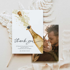 ポップなカップルのエンゲージメント写真感謝カード サンキューカード