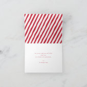 ポップなキャンディーケーンのストライプ ホリデー フォト カード (内部)