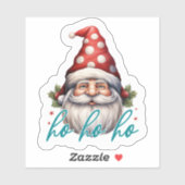 ポップなクリスマスカラーのサンタクロース シール (シート)