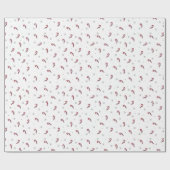 ポップなクリスマス柄のラッピングペーパー - キャンディポップと雪の結晶 ラッピングペーパー (フラット)