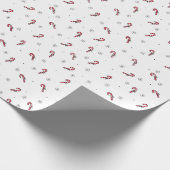 ポップなクリスマス柄のラッピングペーパー - キャンディポップと雪の結晶 ラッピングペーパー (角)