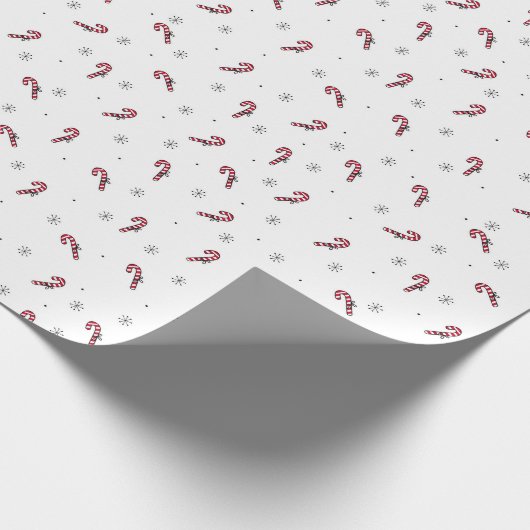 ポップなクリスマス柄のラッピングペーパー - キャンディポップと雪の結晶 ラッピングペーパー (角)
