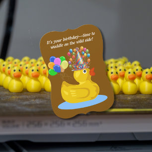 ポップなゴム製の黄色いアヒル 誕生日のユーモアたっぷりのグリーティングカード