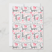 ポップなハートのラブスクリプトパターン ハッピーバレンタイン シーズンカード (正面)