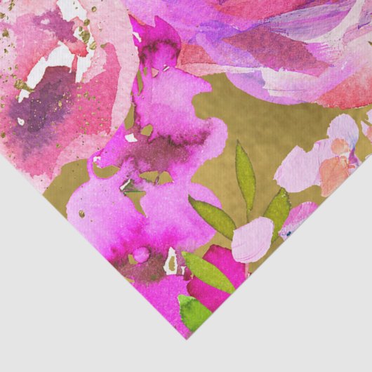 ポップなピンクとパープルの華やかな花の結婚式 薄葉紙 (詳細)