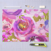 ポップなピンクとパープルの華やかな花の結婚式 薄葉紙 (クラフト)