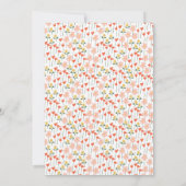 ポップなレトロ フラワーのオレンジ色の花 ブライダルシャワー 招待状 (裏面)