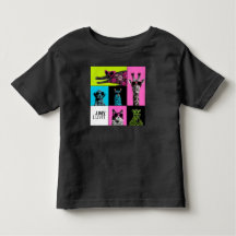 ポップな仲間たちカラフルな動物の子供用Tシャツ