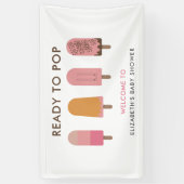 ポップに準備完了!ベイビーシャワーのカスタムウェルカムポップシクル 横断幕 (縦)