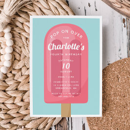 ポップに遊びに来て！ | かき氷の夏の子供の誕生日パーティー 招待状