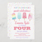 ポップに遊びに来て バースデー招待状 招待状 (正面/裏面)