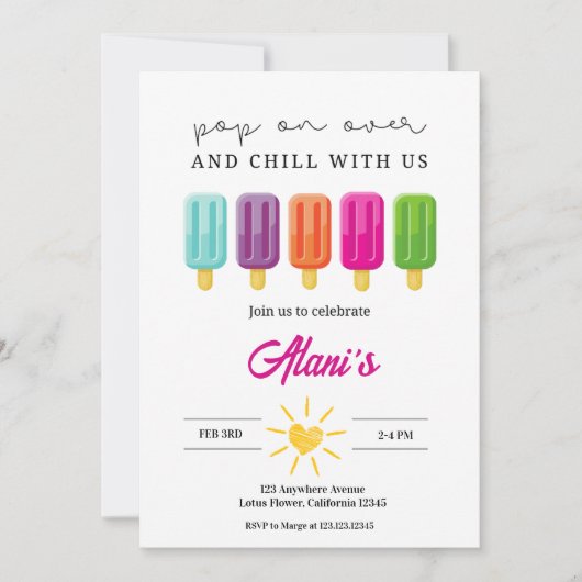 ポップに遊びに来て 招待状 (正面)