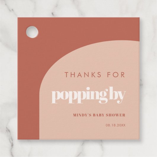 ポップのためのシックな感謝してい桃テラコッタアーチ フェイバータグ (正面)