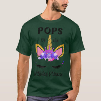 ポップの誕生日の女の子の父ギフトユニコーンバット Tシャツ