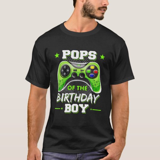 ポップの誕生日ボーイ装飾ビデオゲーマーT Tシャツ (正面)