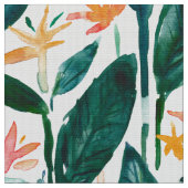 ポップはの極楽鳥熱帯水彩画ボップを踊ります ファブリック (クローズアップ)