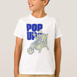 ポップアップホットドッグのキャラクターイラスト レトロ Tシャツ