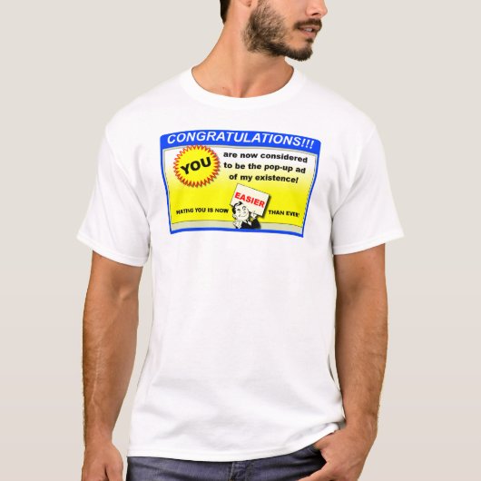 ポップアップ広告の面白いTシャツ Tシャツ (正面)