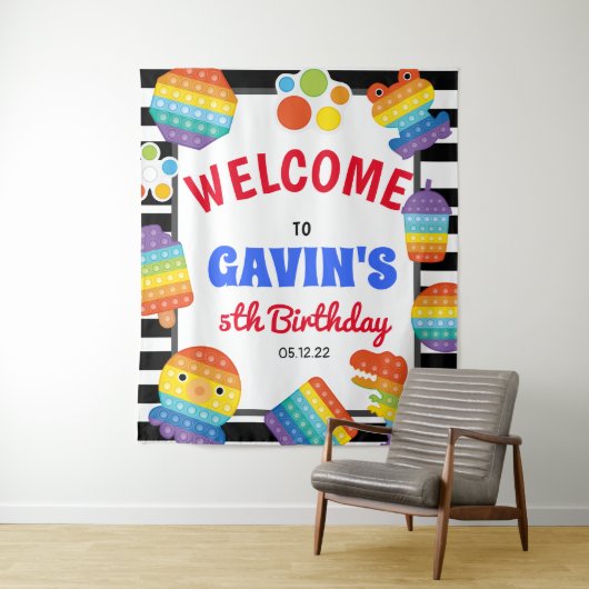 ポップアップ 誕生日招待状 ポップフィジェット ウェルカムサイン タペストリー (インサイチュ)