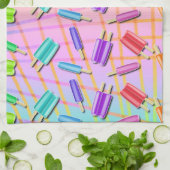 ポップアートのアイスキャンデー キッチンタオル (折り畳み)