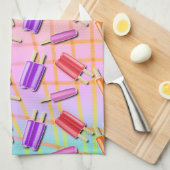 ポップアートのアイスキャンデー キッチンタオル (四つ折り)