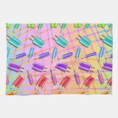 ポップアートのアイスキャンデー キッチンタオル (横)