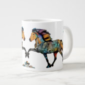 ポップアートのアイスランド馬 ジャンボコーヒーマグカップ (正面右)