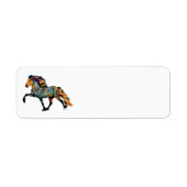 ポップアートのアイスランド馬 ラベル (正面)