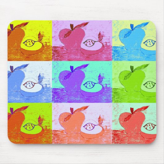 ポップアートのアップル マウスパッド (正面)