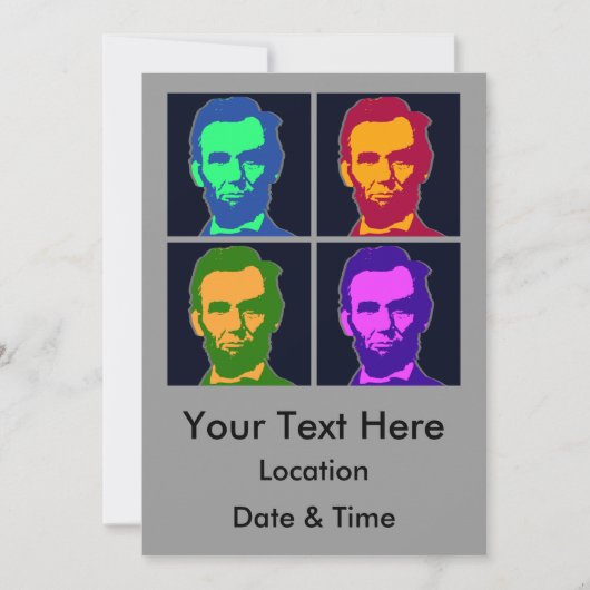 ポップアートのアブラハム・リンカーン４ 招待状 (正面)