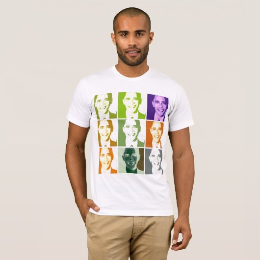 ポップアートのオバマのすばらしいTシャツ Tシャツ (正面フル)