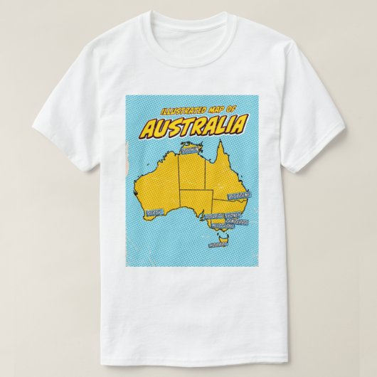 ポップアートのオーストラリアイラスト Tシャツ (デザイン正面)