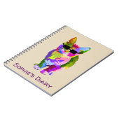 ポップアートのカッコいい猫の子猫猫の芸術 ノートブック (左側)