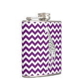 ポップアートのキリンとのアフリカバイオレットのサファリシェブロン フラスク (右)