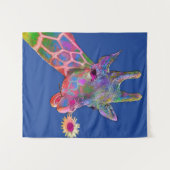 ポップアートのキリン タペストリー (正面(横))