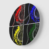 ポップアートのギター ラージ壁時計 (傾斜)