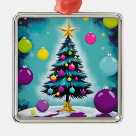 ポップアートのクリスマスの飴のような色のオーナメント メタルオーナメント