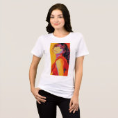 ポップアートのクールな女性 トライブレンドTシャツ (正面全面)