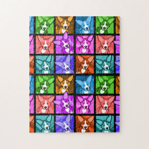 ポップアートのコーギーのパズル ジグソーパズル