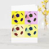 ポップアートのサッカーボール カード (黄色い花)