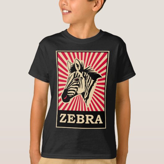 ポップアートのシマウマ Tシャツ (正面)