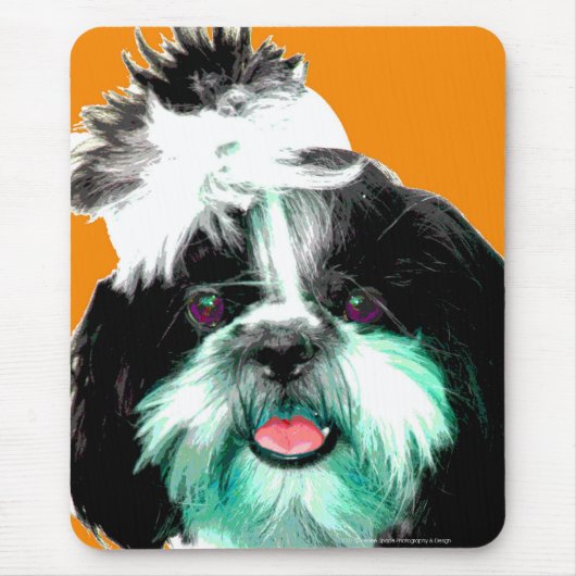 ポップアートのシーズー（犬） Tzu マウスパッド (正面)