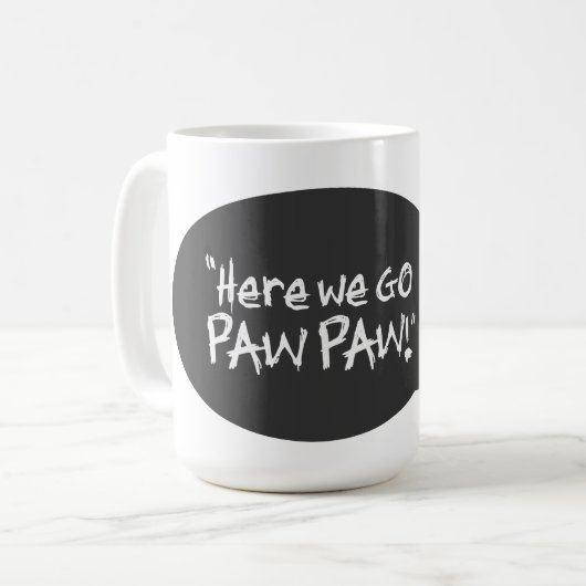 ポップアートのスタイル-ここに私達は足足の行きます コーヒーマグカップ (正面左)