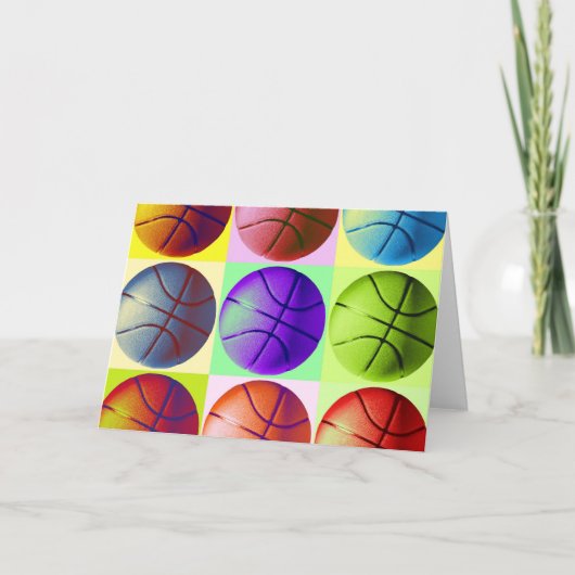 ポップアートのバスケットボール カード (正面)